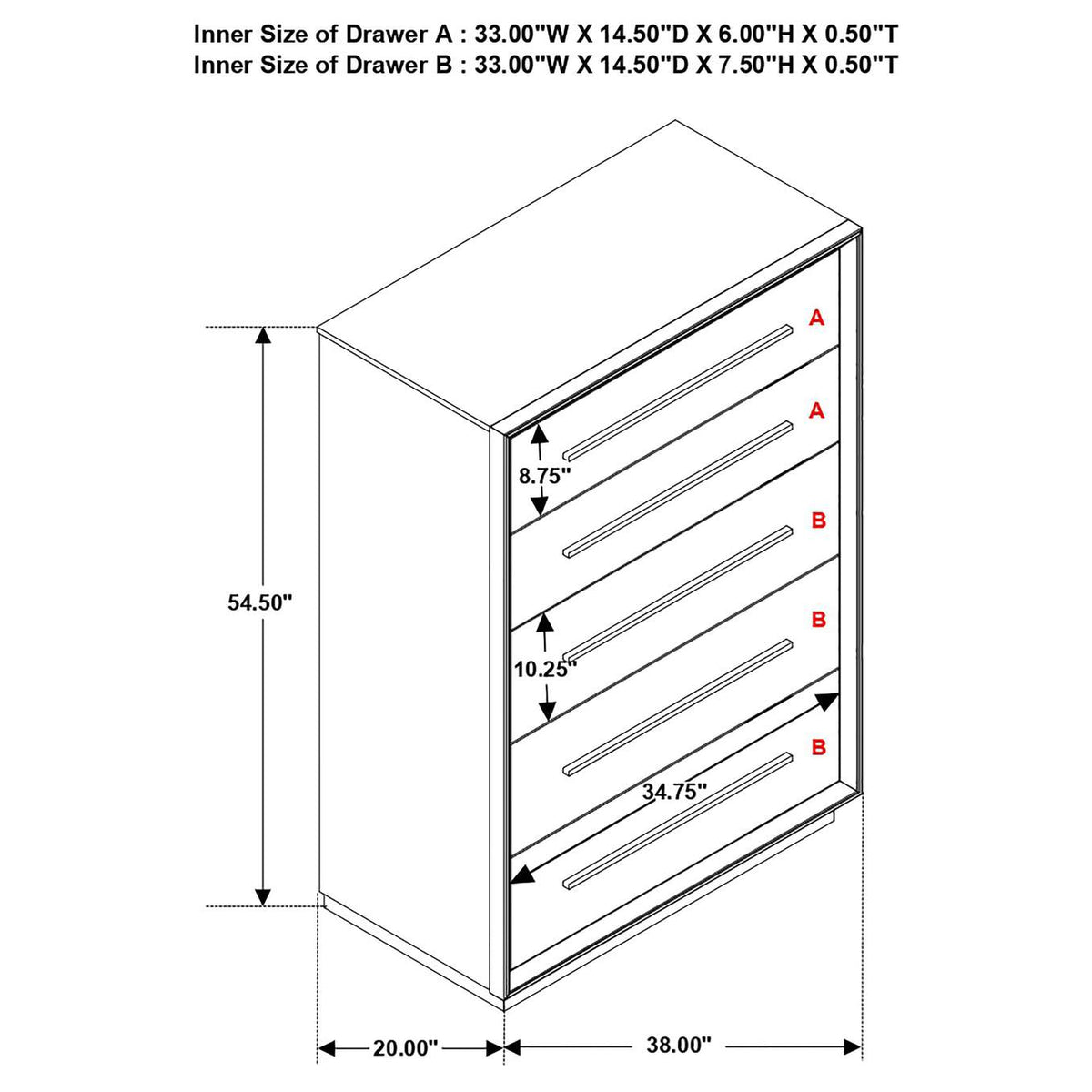 223265 Durango 5-drawer Bedroom Chest Smoked Peppercorn