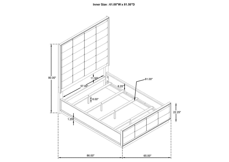 223271Q-S4 Durango 4-piece Queen Bedroom Set Taupe Oak