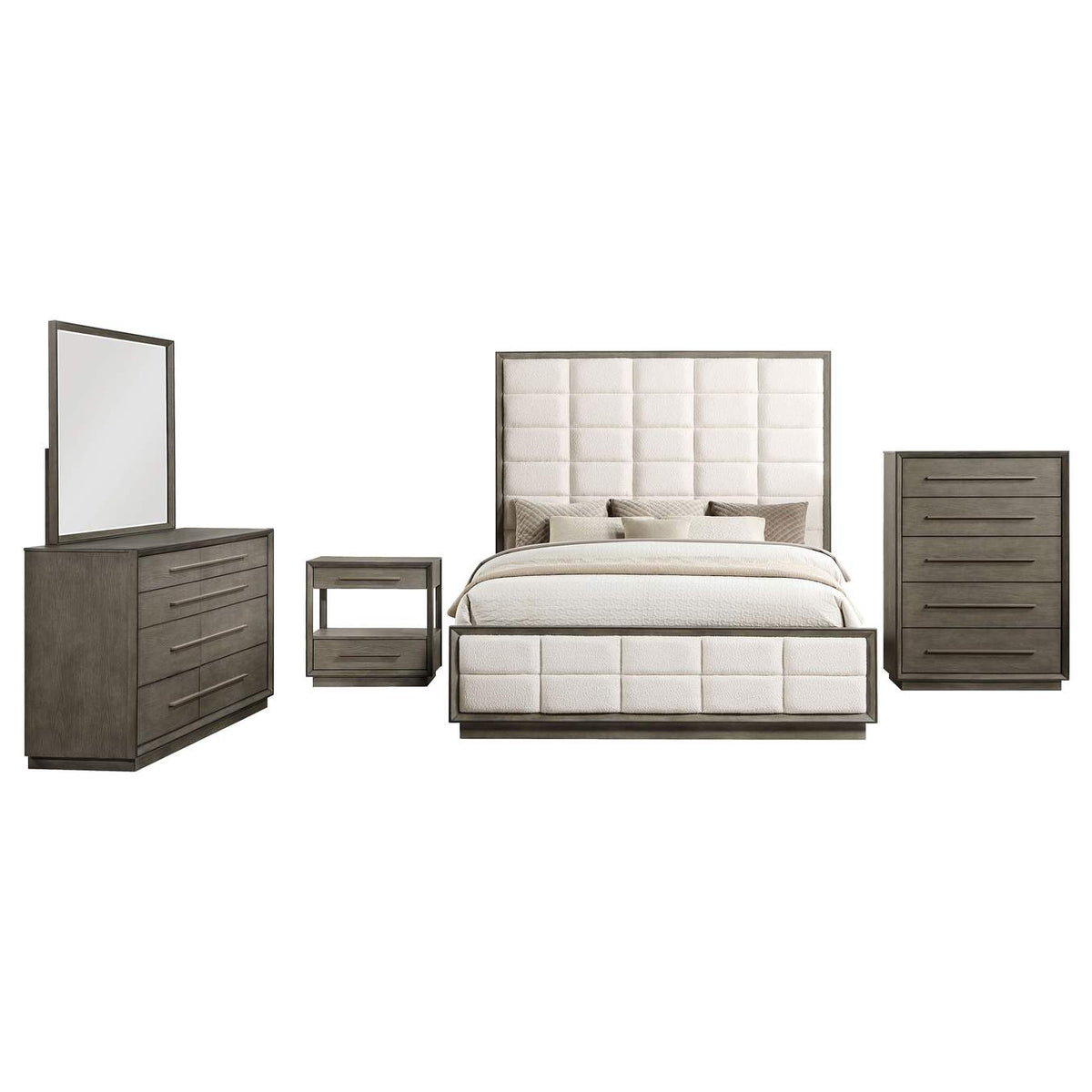 223271Q-S5 Durango 5-piece Queen Bedroom Set Taupe Oak