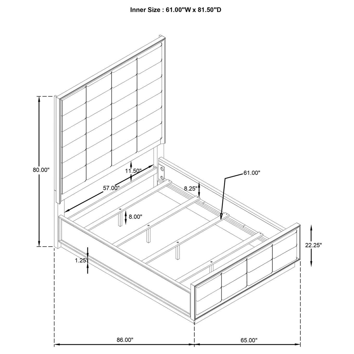 223271Q-S5 Durango 5-piece Queen Bedroom Set Taupe Oak