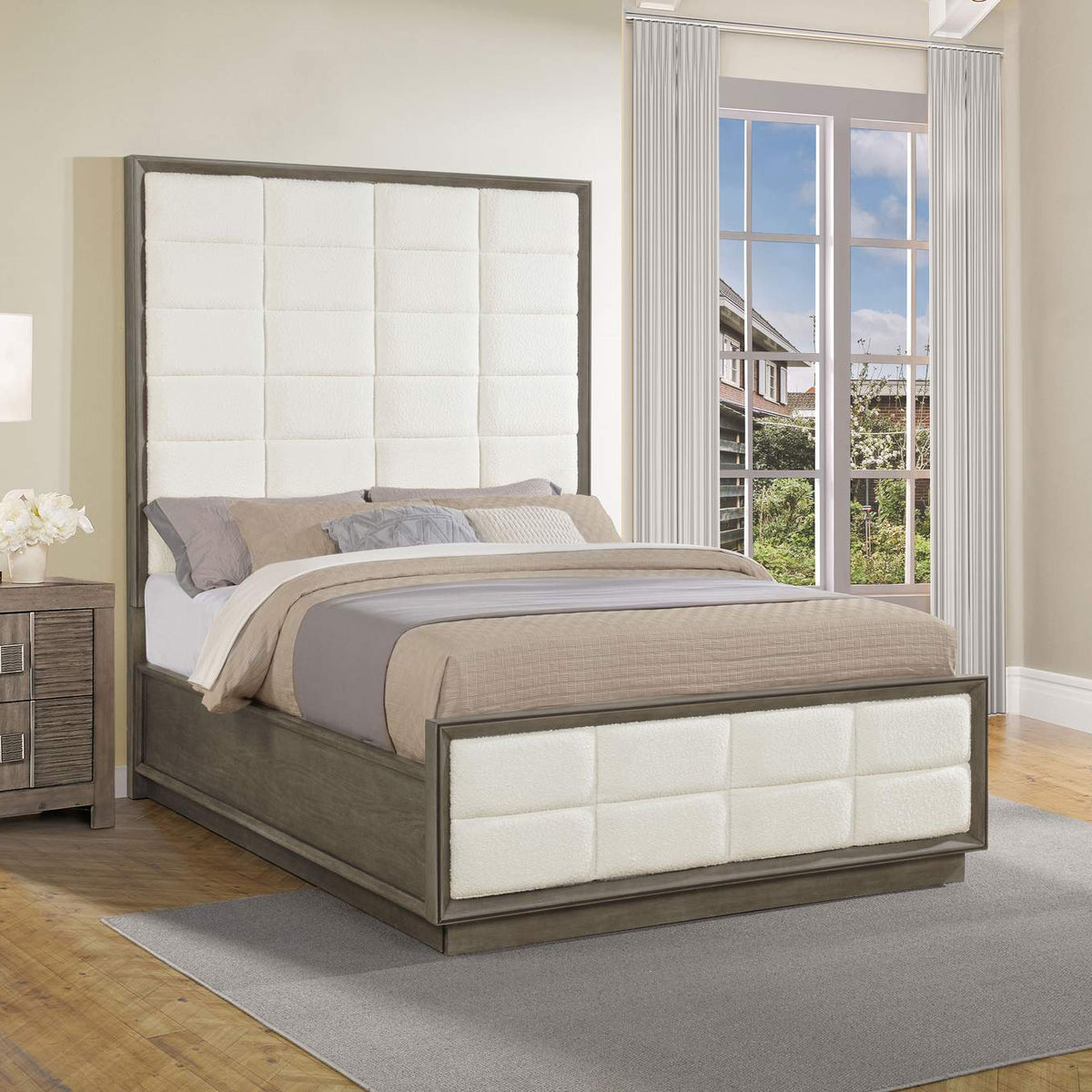 223271Q Durango 80-inch Queen Panel Bed Taupe Oak
