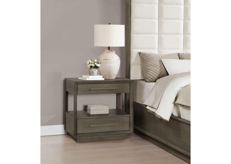 223272 Durango 2-drawer Nightstand Bedside Table Taupe Oak