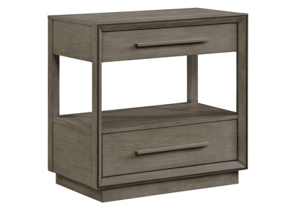 223272 Durango 2-drawer Nightstand Bedside Table Taupe Oak