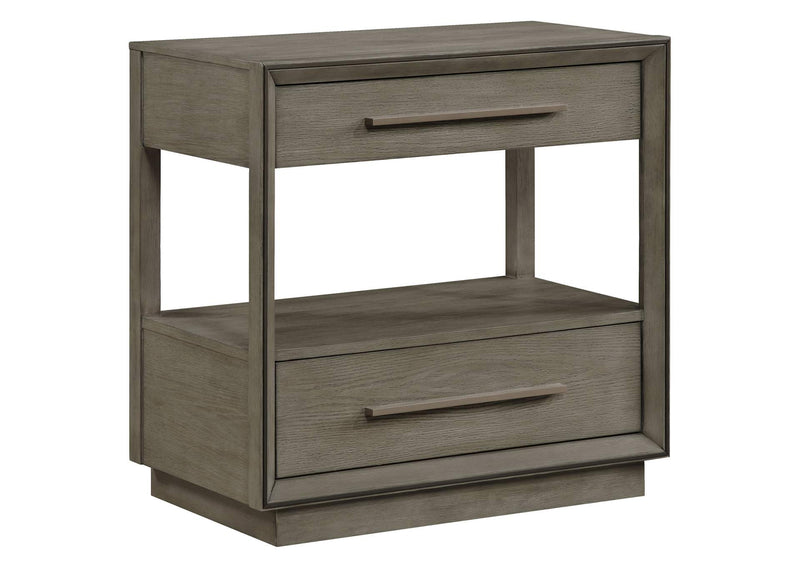223272 Durango 2-drawer Nightstand Bedside Table Taupe Oak