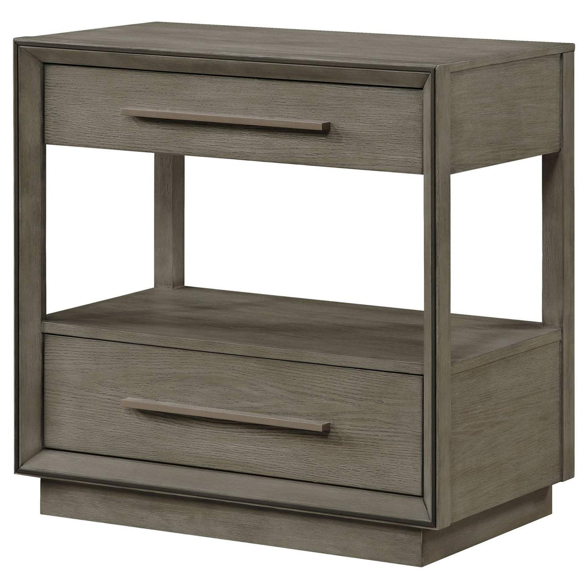 223272 Durango 2-drawer Nightstand Bedside Table Taupe Oak