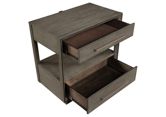 223272 Durango 2-drawer Nightstand Bedside Table Taupe Oak