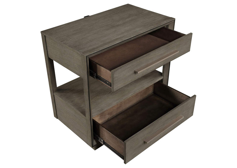 223272 Durango 2-drawer Nightstand Bedside Table Taupe Oak