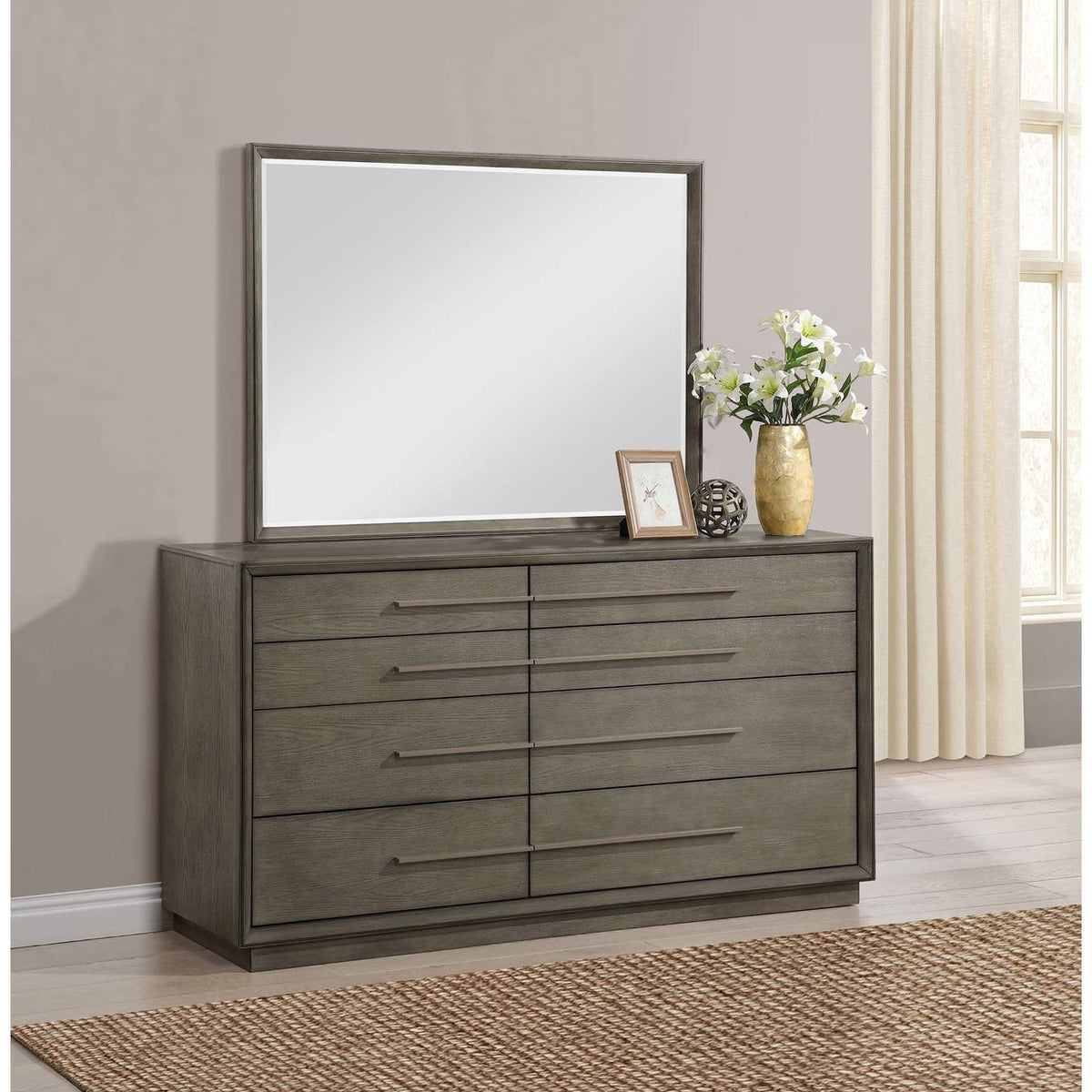 223273M Durango 8-drawer Dresser and Mirror Taupe Oak
