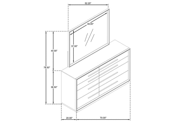 223273M Durango 8-drawer Dresser and Mirror Taupe Oak