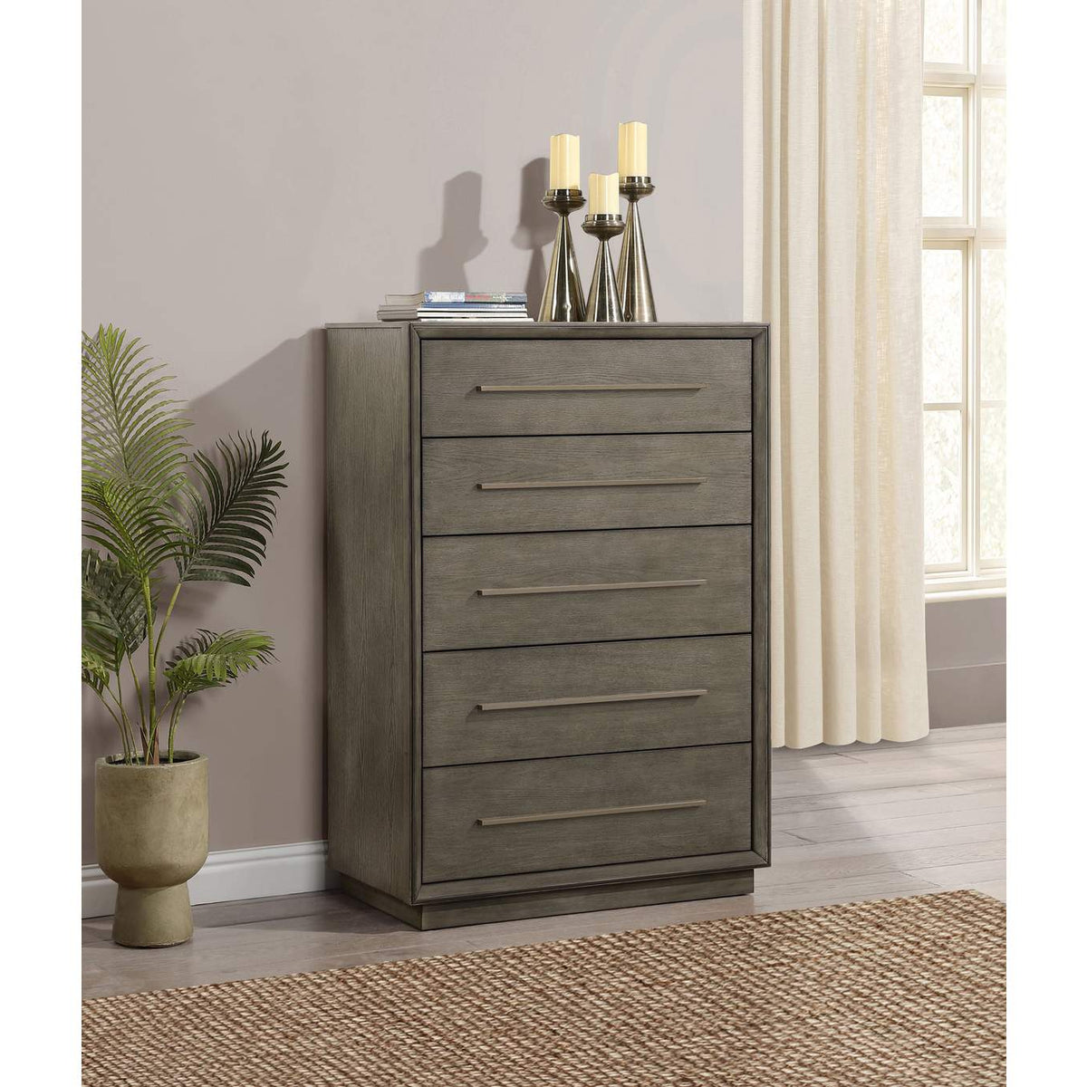223275 Durango 5-drawer Bedroom Chest Taupe Oak