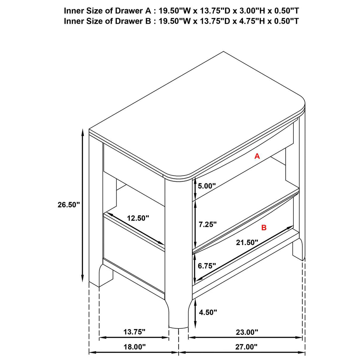 223321KE-S4 Maderia 4-piece Eastern King Bedroom Set Walnut