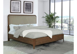 223321KE Maderia 57-inch Upholstered Eastern King Panel Bed Walnut
