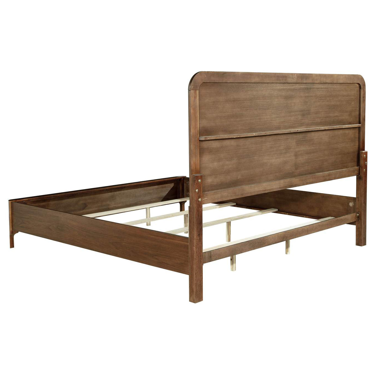 223321KE Maderia 57-inch Upholstered Eastern King Panel Bed Walnut