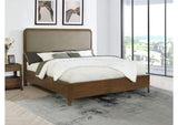 223321KW Maderia 57-inch Upholstered California King Panel Bed Walnut