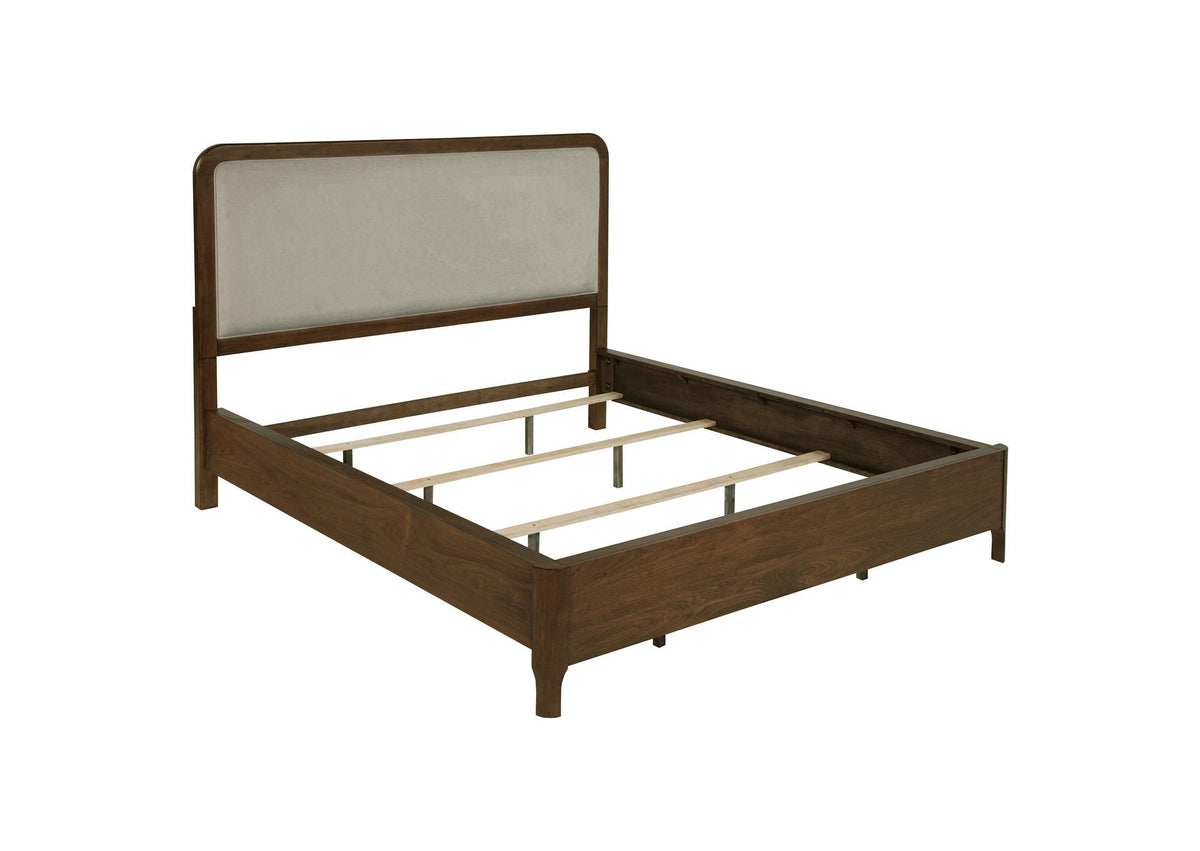223321KW Maderia 57-inch Upholstered California King Panel Bed Walnut