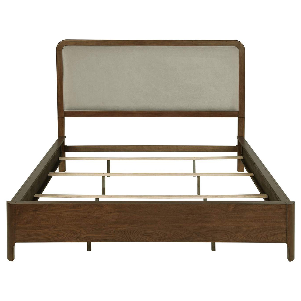 223321KW Maderia 57-inch Upholstered California King Panel Bed Walnut