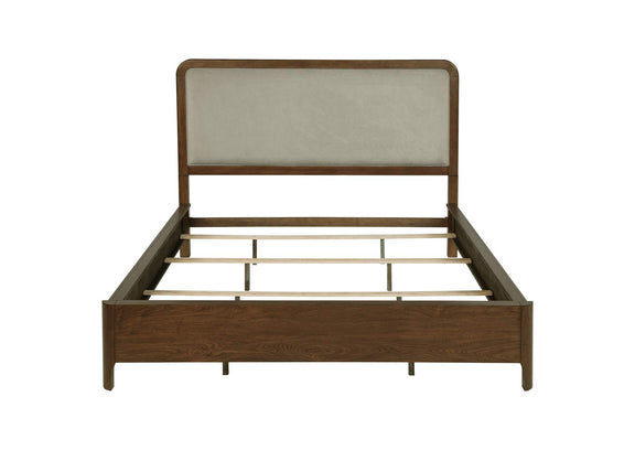 223321KW Maderia 57-inch Upholstered California King Panel Bed Walnut