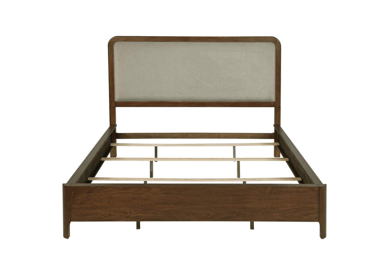 223321KW Maderia 57-inch Upholstered California King Panel Bed Walnut