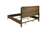 223321KW Maderia 57-inch Upholstered California King Panel Bed Walnut