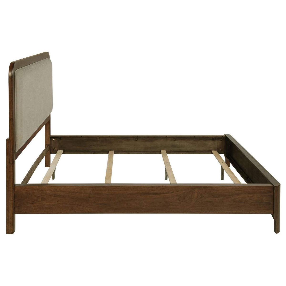 223321KW Maderia 57-inch Upholstered California King Panel Bed Walnut