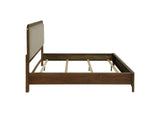 223321KW Maderia 57-inch Upholstered California King Panel Bed Walnut