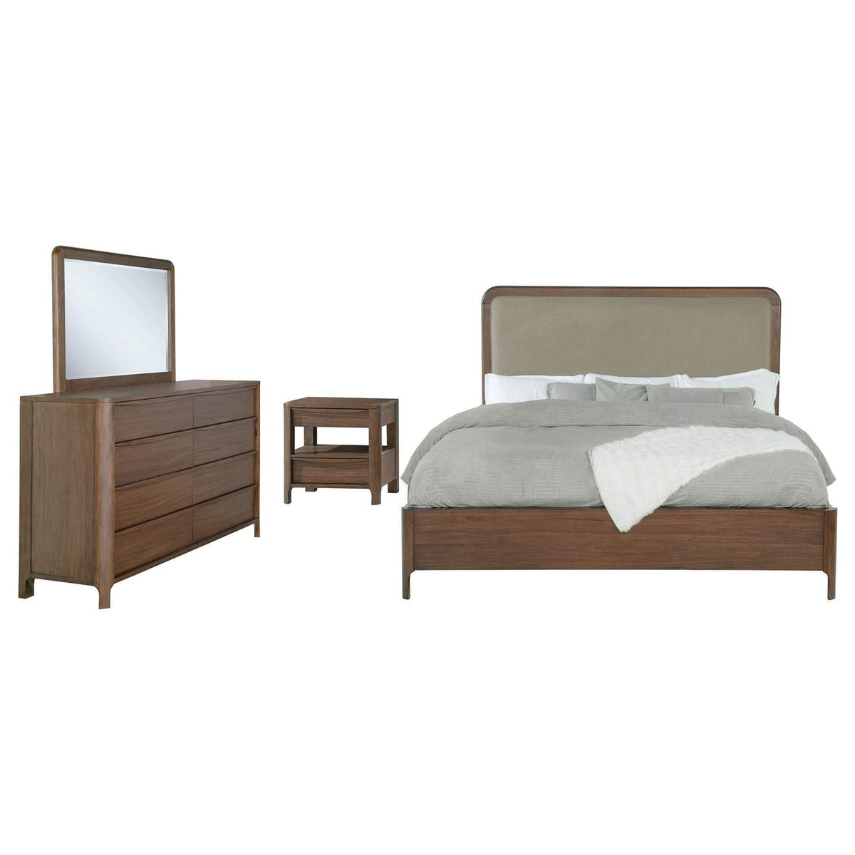 223321Q-S4 Maderia 4-piece Queen Bedroom Set Walnut
