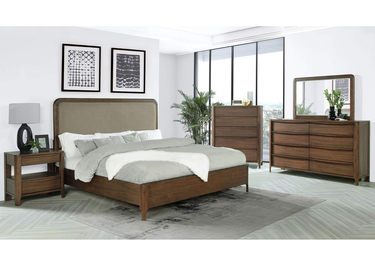 223321Q-S5 Maderia 5-piece Queen Bedroom Set Walnut