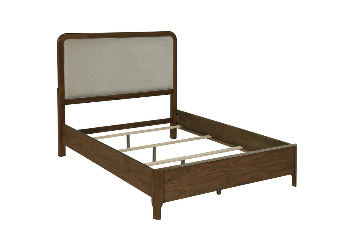223321Q Maderia 57-inch Upholstered Queen Panel Bed Walnut