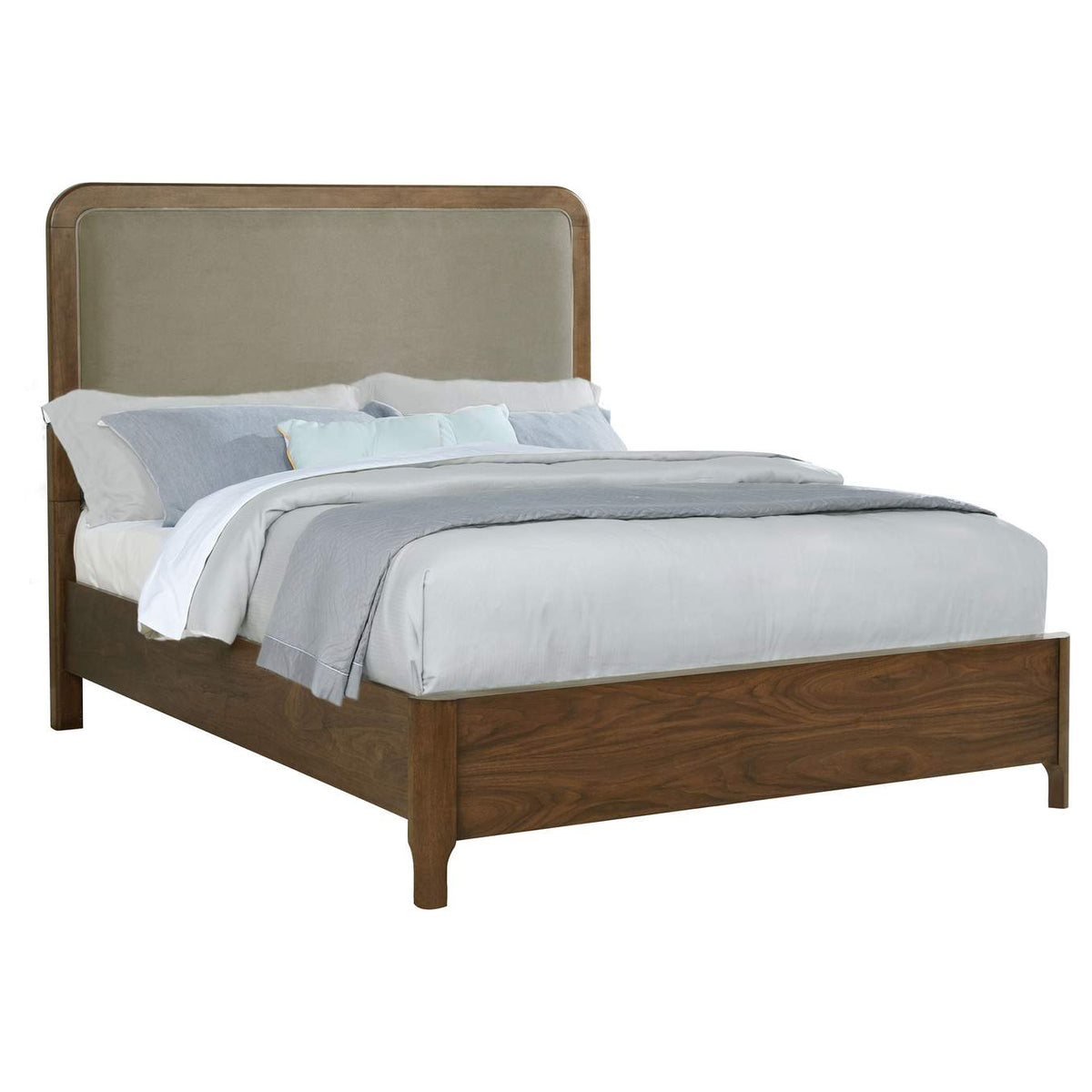 223321Q Maderia 57-inch Upholstered Queen Panel Bed Walnut