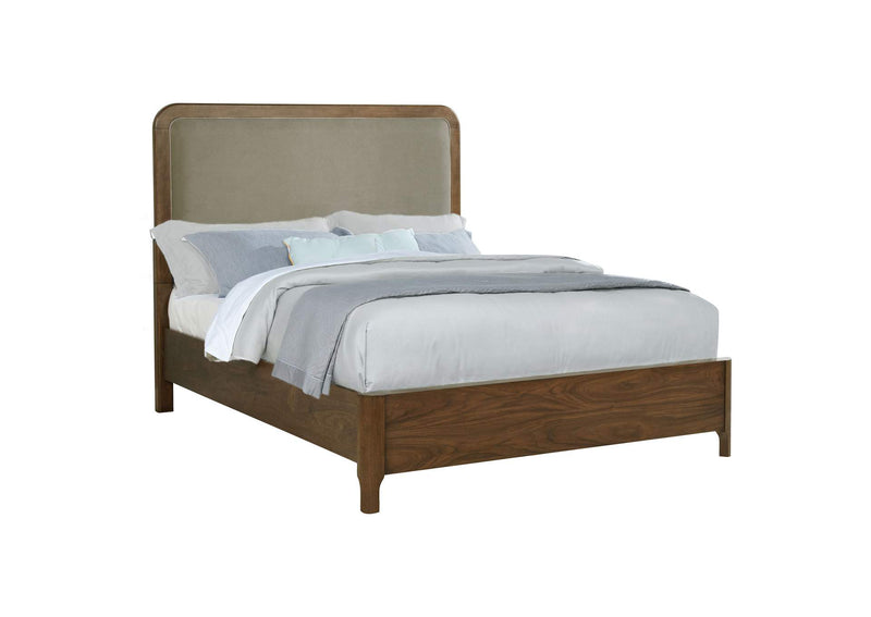 223321Q Maderia 57-inch Upholstered Queen Panel Bed Walnut