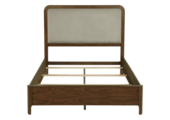 223321Q Maderia 57-inch Upholstered Queen Panel Bed Walnut