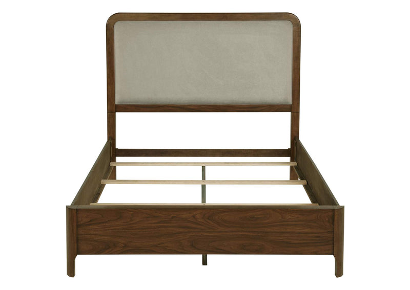 223321Q Maderia 57-inch Upholstered Queen Panel Bed Walnut