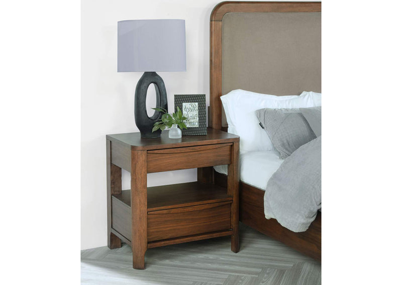 223322 Maderia 2-drawer Nightstand Bedside Table Walnut