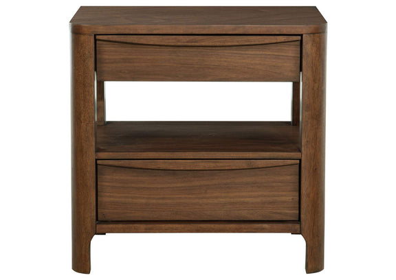 223322 Maderia 2-drawer Nightstand Bedside Table Walnut