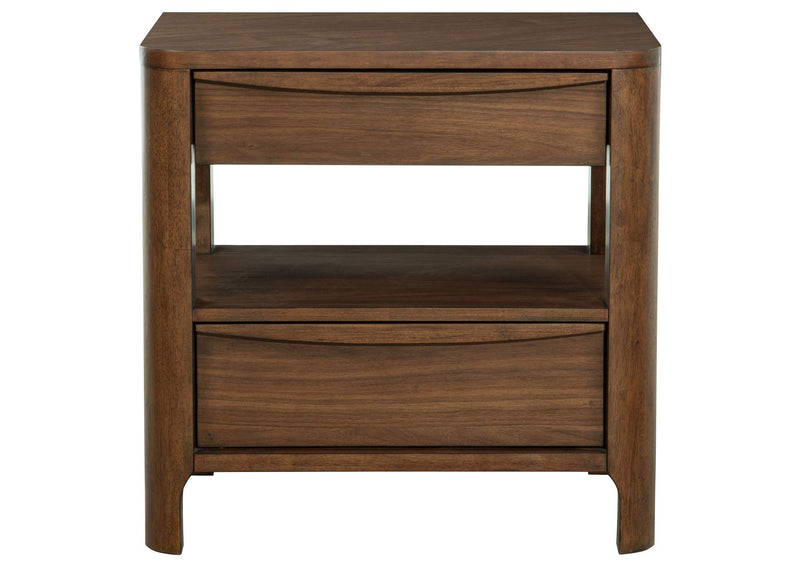 223322 Maderia 2-drawer Nightstand Bedside Table Walnut