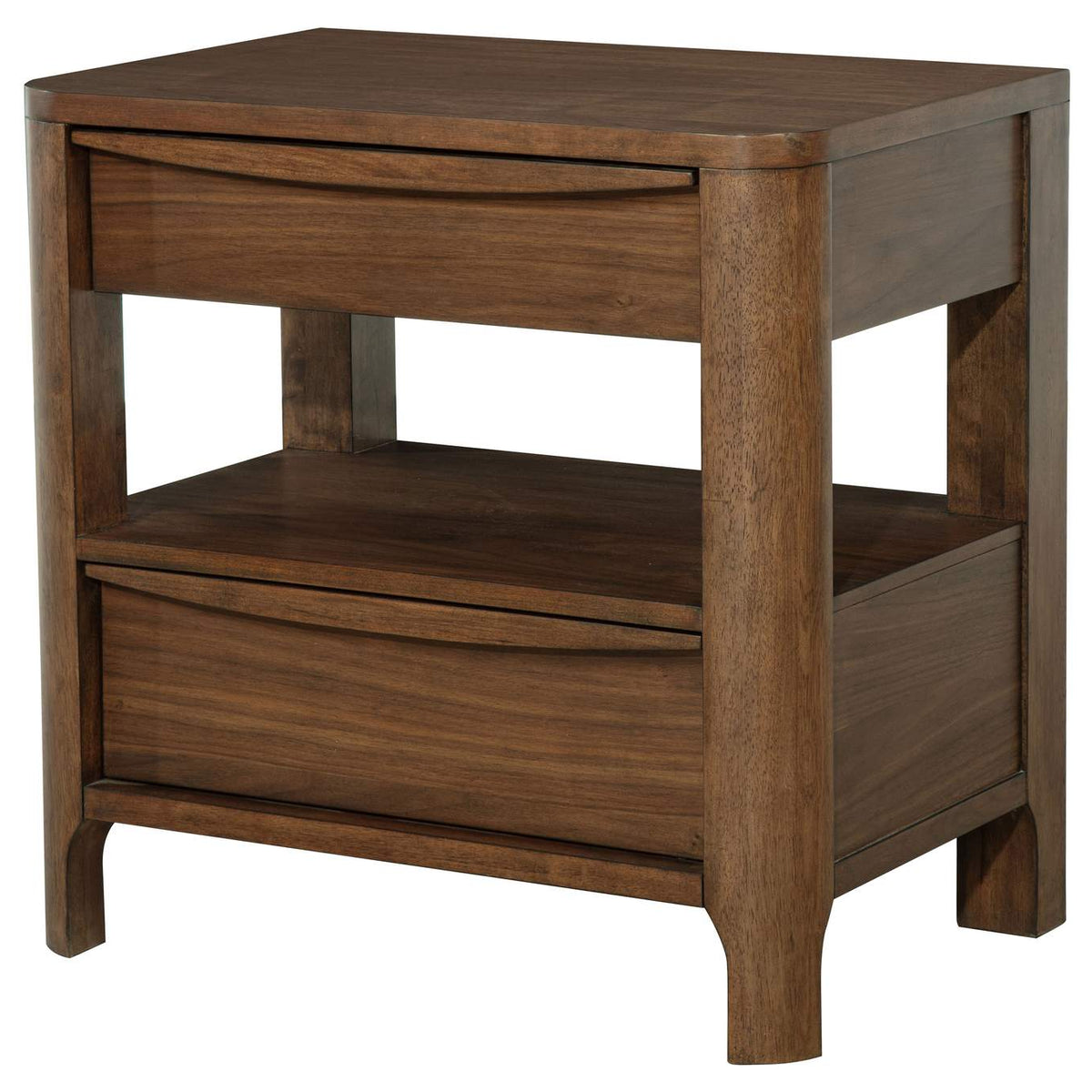 223322 Maderia 2-drawer Nightstand Bedside Table Walnut