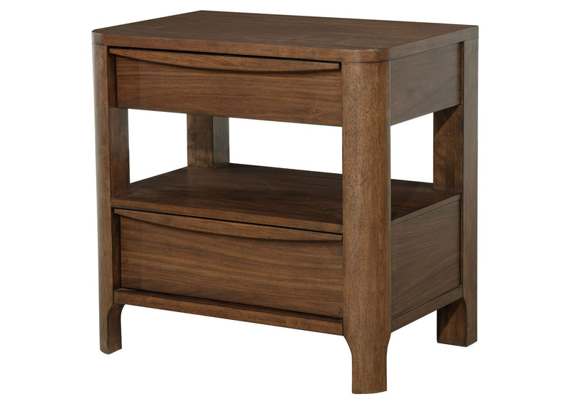 223322 Maderia 2-drawer Nightstand Bedside Table Walnut