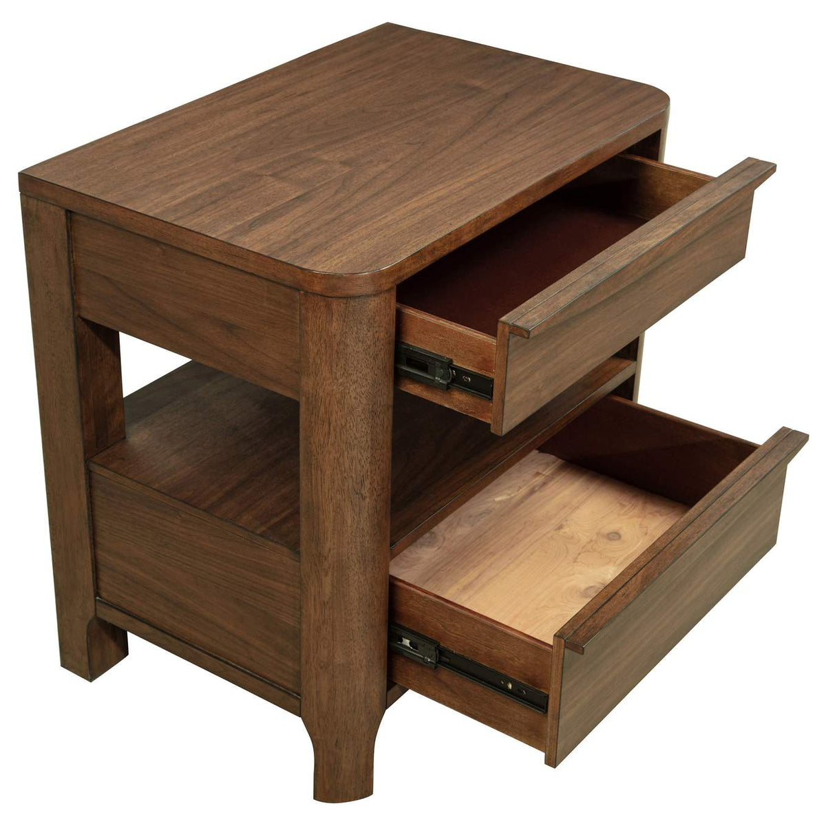 223322 Maderia 2-drawer Nightstand Bedside Table Walnut