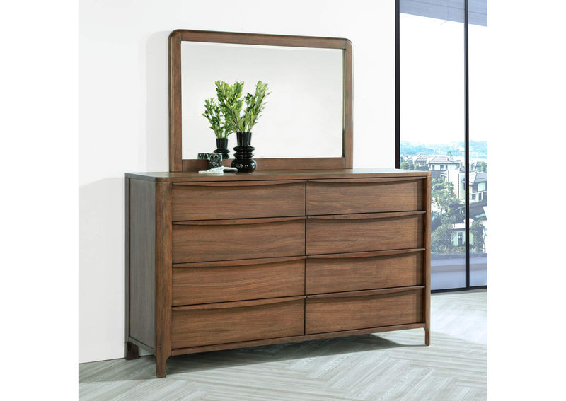 223323M Maderia 8-drawer Dresser and Mirror Walnut