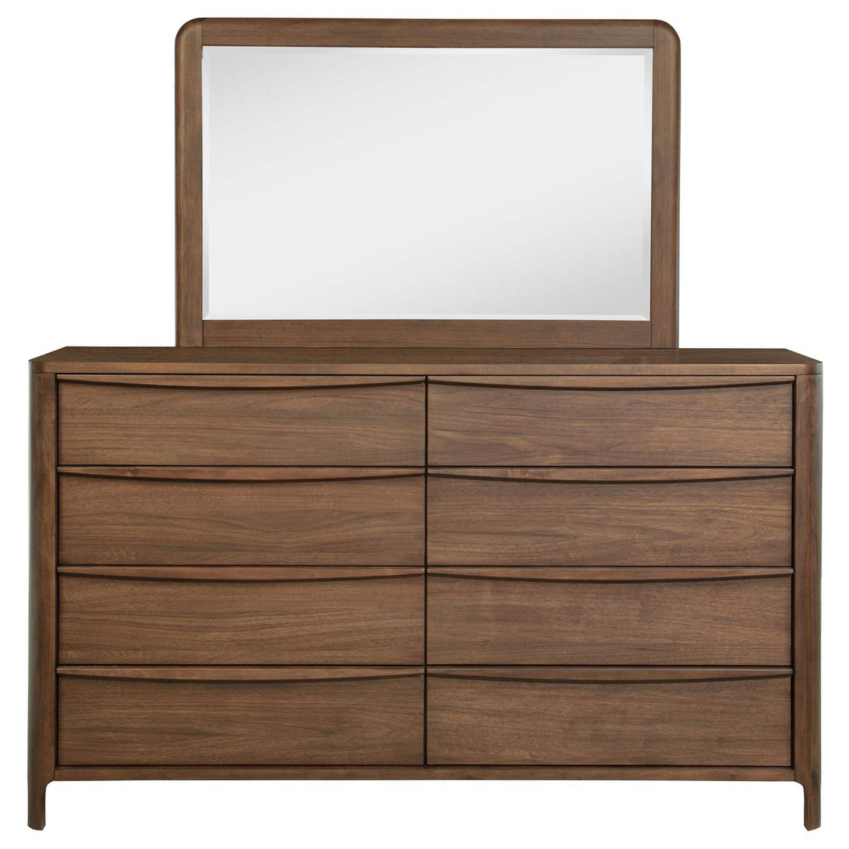 223323M Maderia 8-drawer Dresser and Mirror Walnut