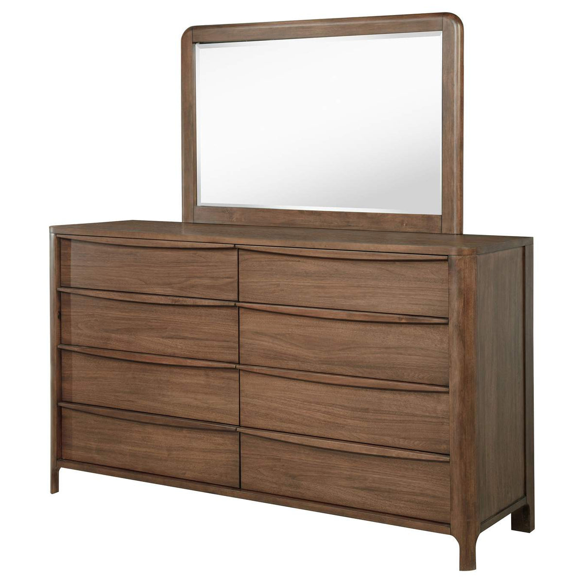 223323M Maderia 8-drawer Dresser and Mirror Walnut