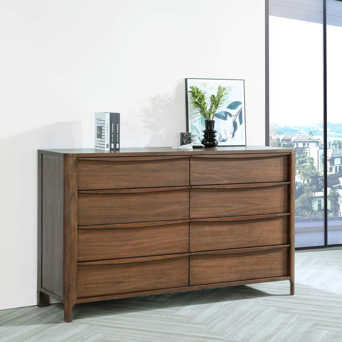 223323 Maderia 8-drawer Dresser Cabinet Walnut