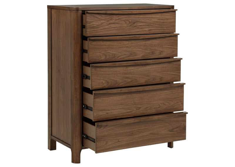 223325 Maderia 5-drawer Chest of Drawers Walnut