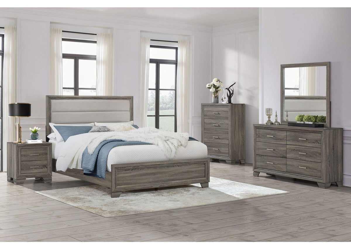 223341KE-S5 Wright 5-piece Eastern King Bedroom Set Brown Oak