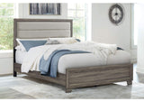 223341KE Wright 52-inch Upholstered Eastern King Bed Brown Oak
