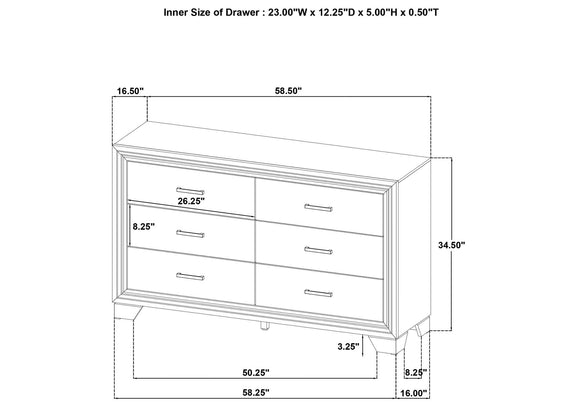 223341KW-S4 Wright 4-piece California King Bedroom Set Brown Oak