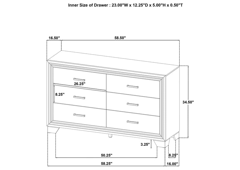 223341KW-S4 Wright 4-piece California King Bedroom Set Brown Oak