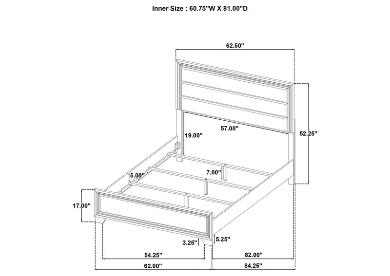 223341Q-S4 Wright 4-piece Queen Bedroom Set Brown Oak