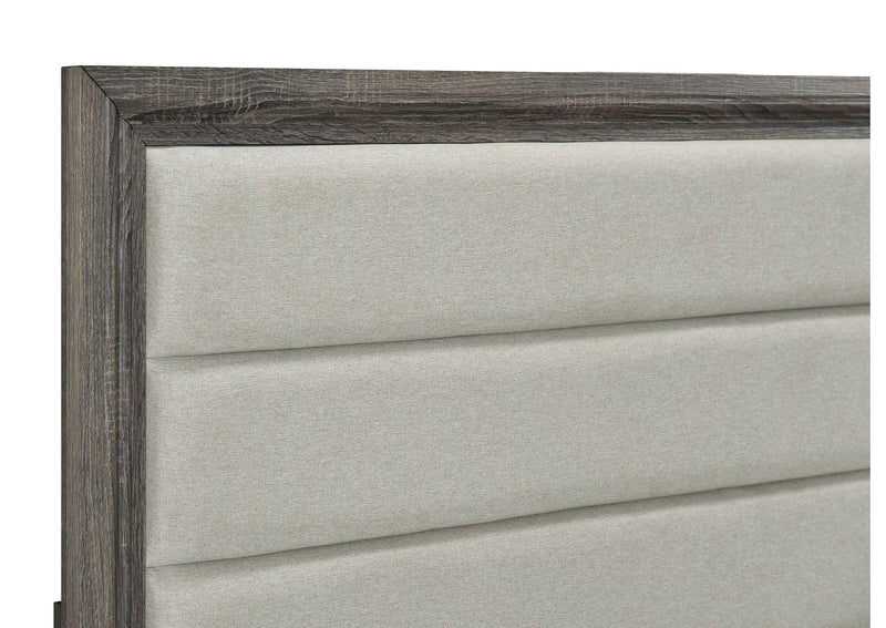 223341Q Wright 52-inch Upholstered Queen Bed Brown Oak
