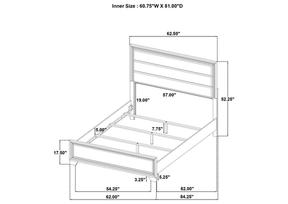 223341Q Wright 52-inch Upholstered Queen Bed Brown Oak